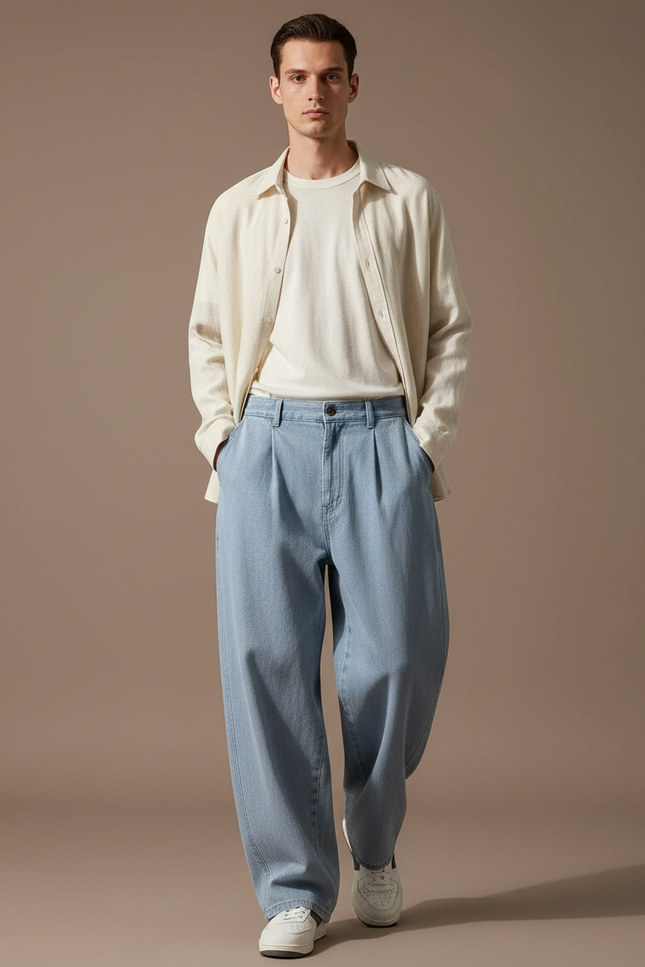 Pantalon Baggy Bleu Clair - Jean
