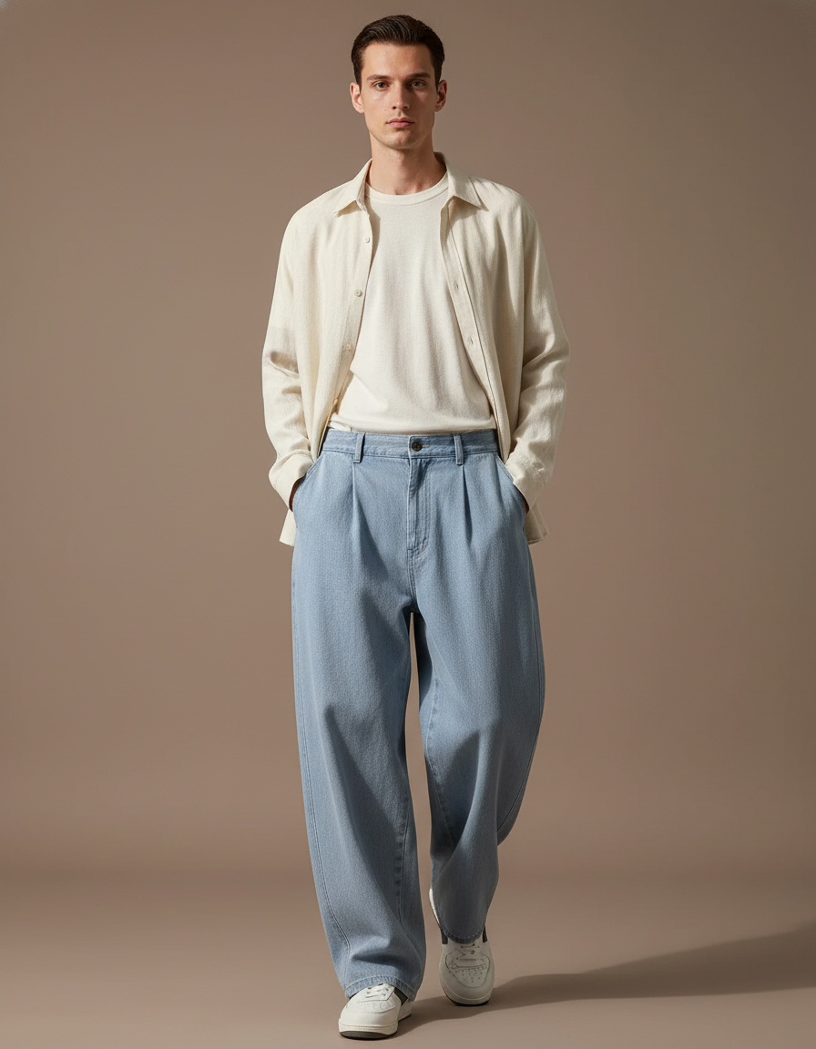 Pantalon Baggy Bleu Clair - Jean