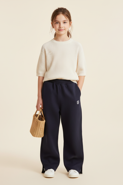Pantalon Baggy Marine Ample Molleton Confortable Enfant