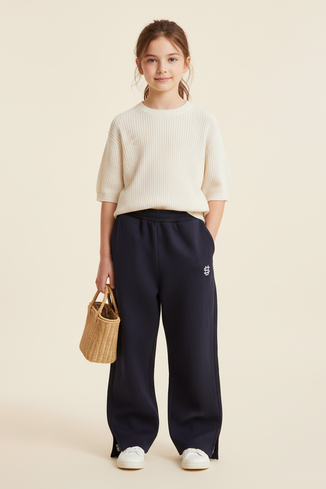 Pantalon Baggy Marine Ample Molleton Confortable Enfant
