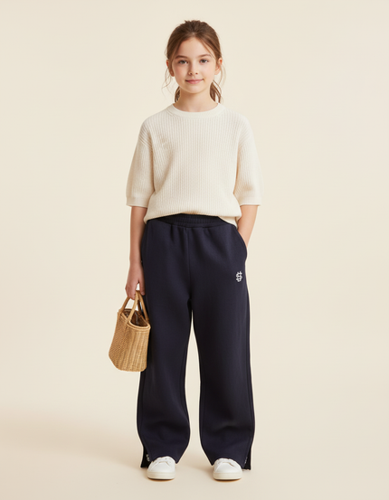 Pantalon Baggy Marine Ample Molleton Confortable Enfant