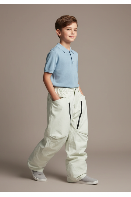 Pantalon Baggy Vert Clair Ample Imperméable Enfant - Polyester