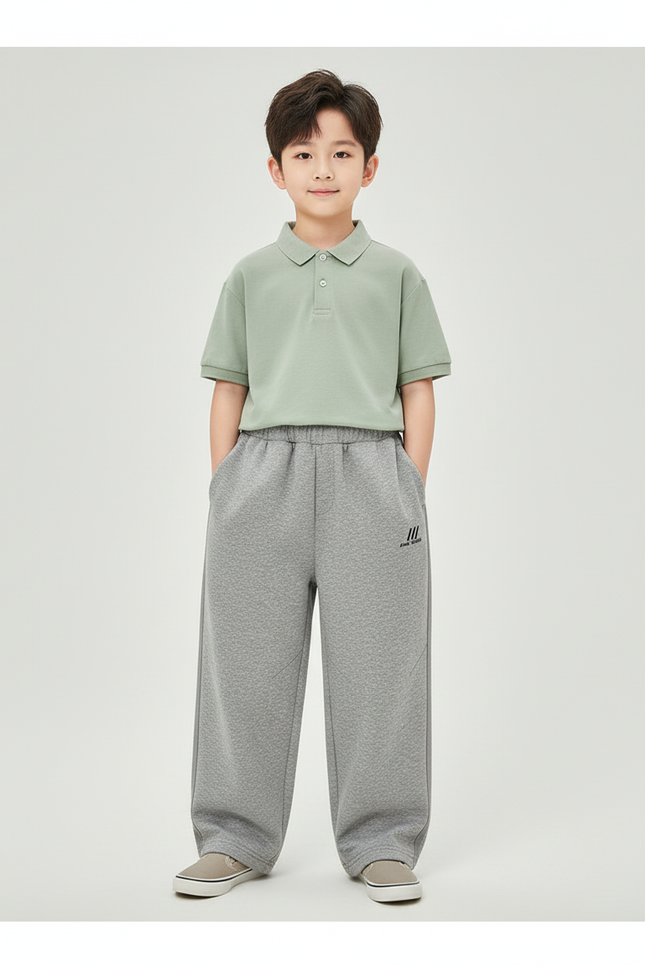 Pantalon Baggy Gris Ample Molletonné Enfant Sport