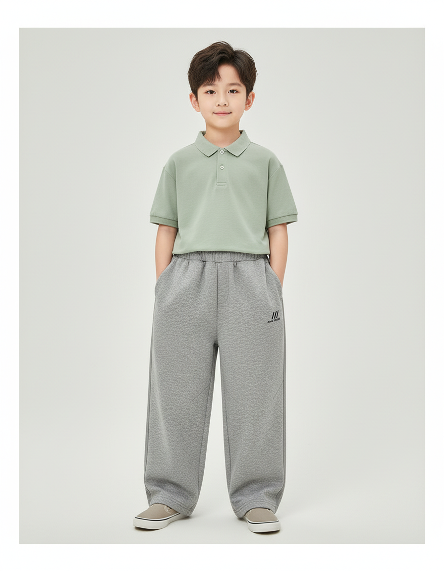 Pantalon Baggy Gris Ample Molletonné Enfant Sport