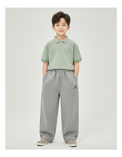 Pantalon Baggy Gris Ample Molletonné Enfant Sport