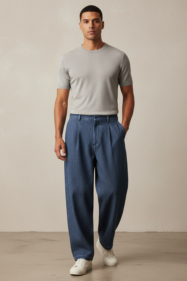 Pantalon Baggy Homme Bleu - Jean