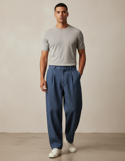 Pantalon Baggy Homme Bleu - Jean