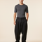 Pantalon Baggy Noir Plissé Ample Homme Décontracté - Lin