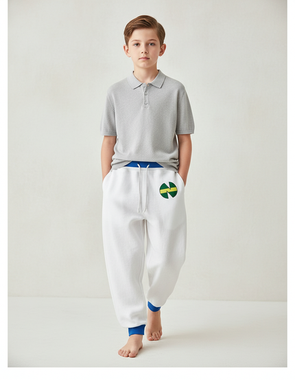 Pantalon Baggy Blanc Décontracté Imprimé Molleton Garçon