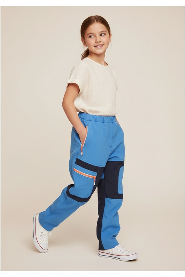 Pantalon Baggy Bleu Marine Élastiqué Sportif Enfant - Polyester