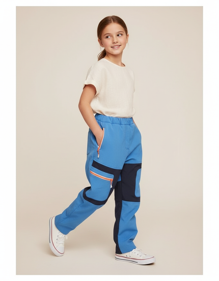 Pantalon Baggy Bleu Marine Élastiqué Sportif Enfant - Polyester