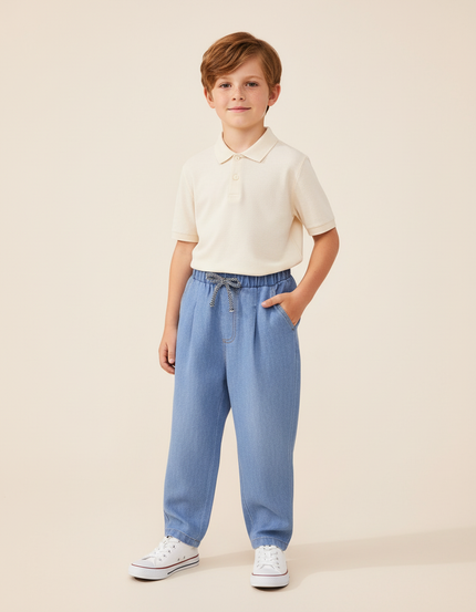 Pantalon Baggy Jean Bleu Clair Ample Garçon