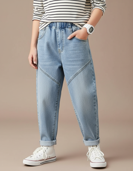 Pantalon Baggy Jean Bleu Clair Ample Enfant