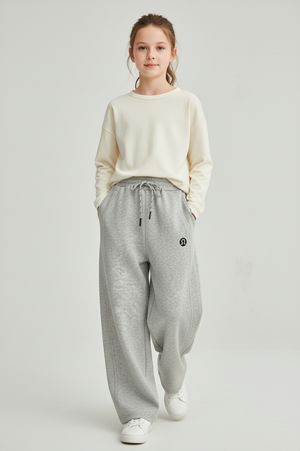 Pantalon Baggy Gris Ample Coton Décontracté Enfant - Molleton
