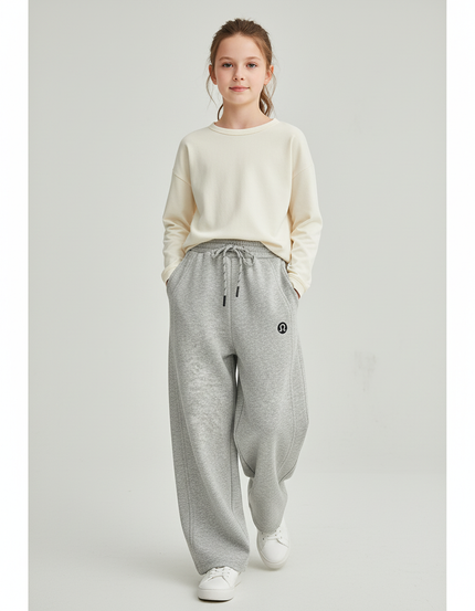 Pantalon Baggy Gris Ample Coton Décontracté Enfant - Molleton