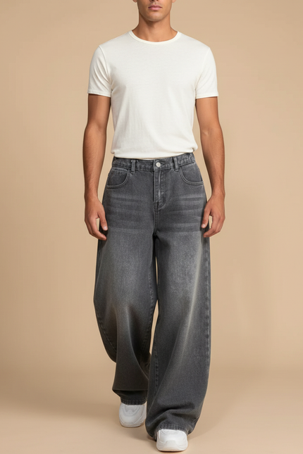 Pantalon Baggy Ado Garçon - Gris Jean