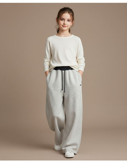 Pantalon Baggy Gris Ample Coton Sport Enfant - Molleton