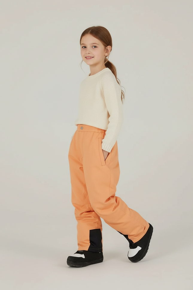 Pantalon Baggy Orange Imperméable Ample Enfant Ski - Polyester