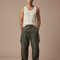 Pantalon Baggy Cargo Vert Kaki Ample Décontracté Homme - Toile
