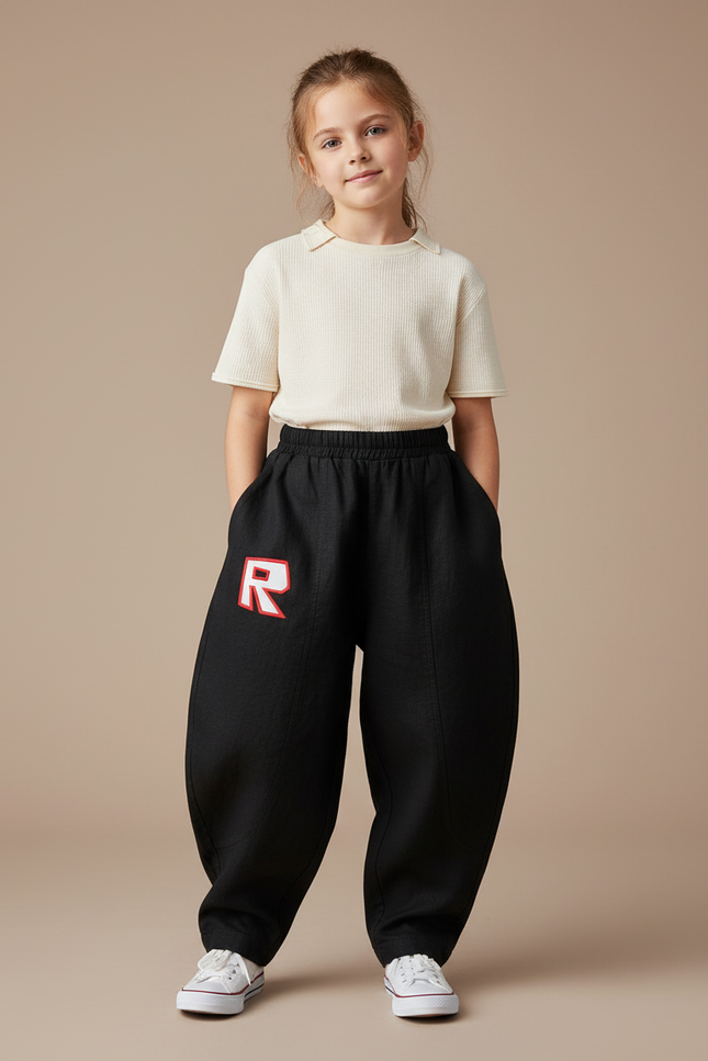 Pantalon Baggy Noir Ample Lin Roblox Enfant