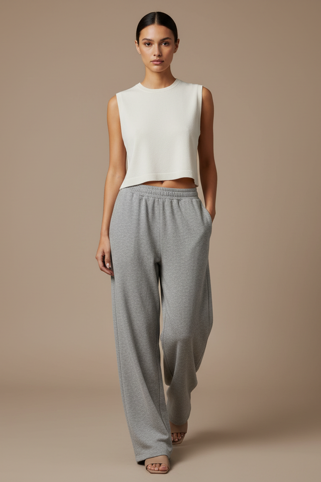 Pantalon Baggy Gris Ample Confortable Décontracté - Molleton