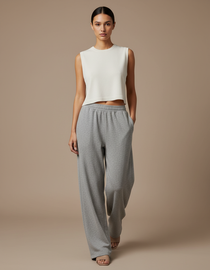 Pantalon Baggy Gris Ample Confortable Décontracté - Molleton