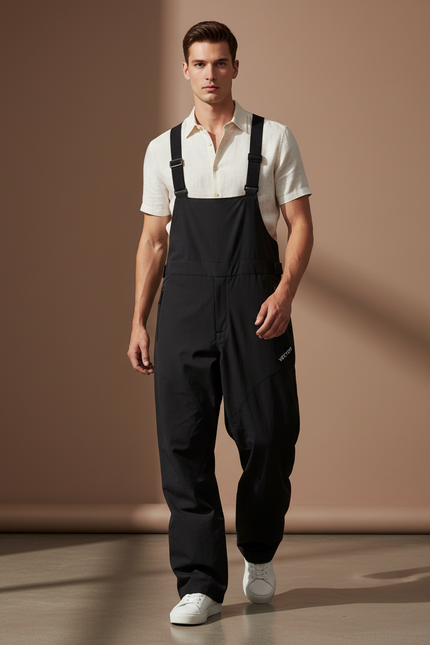Pantalon Baggy Noir Salopette Ski Imperméable Homme - Polyester
