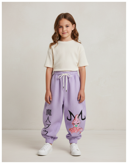 Pantalon Baggy Lilas Ample Coton Majin Buu Fille - Violet Molleton