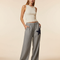 Pantalon Baggy Gris Étoile Ample Décontracté Fluide - Laine