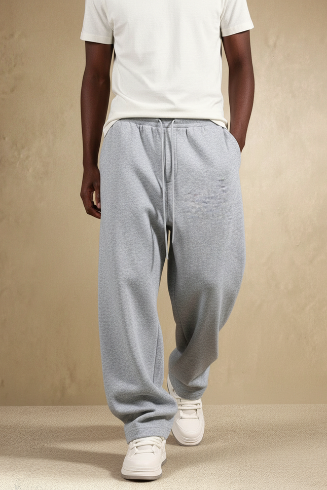 Pantalon Baggy Gris Sport Décontracté Ample Cordon - Molleton