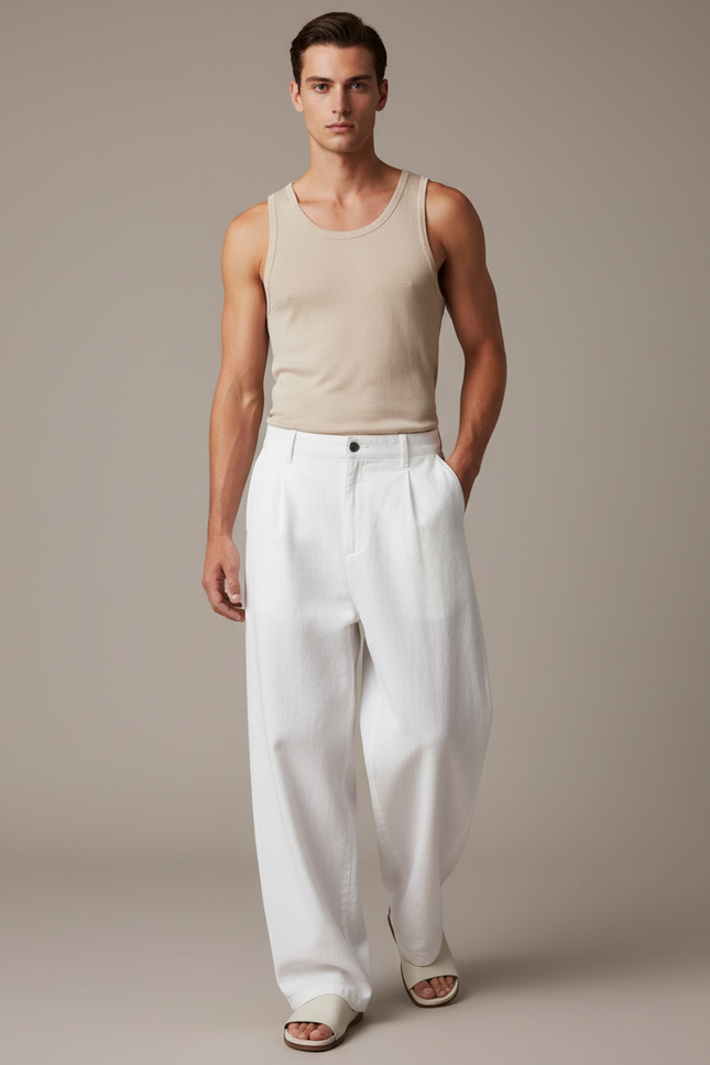 Pantalon Baggy Blanco - Toile