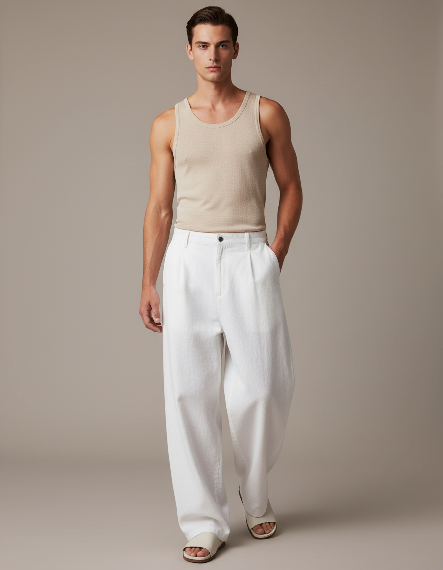 Pantalon Baggy Blanco - Toile