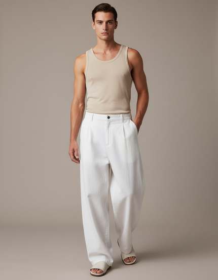 Pantalon Baggy Blanco - Toile