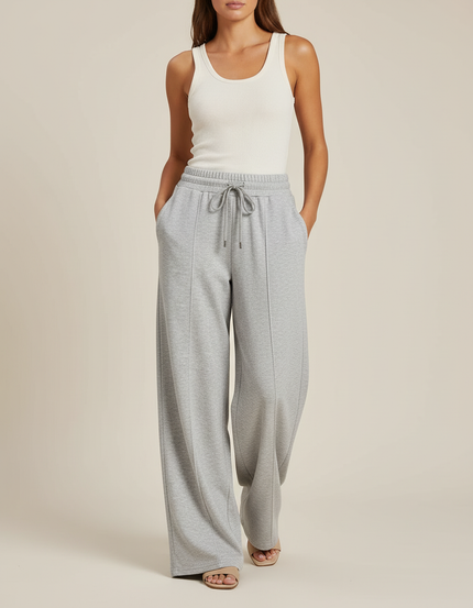 Pantalon Baggy Gris Clair Ample Décontracté Confortable Femme - Molleton