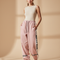 Pantalon Baggy Rose Bande Latérale Réfléchissante Sport Décontracté - Molleton