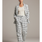 Pantalon Baggy Blanc Noir Carreaux Ample Chic Femme - Multicolore Tweed