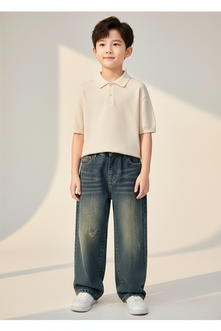 Pantalon Baggy Jean Bleu Denim Ample Enfant
