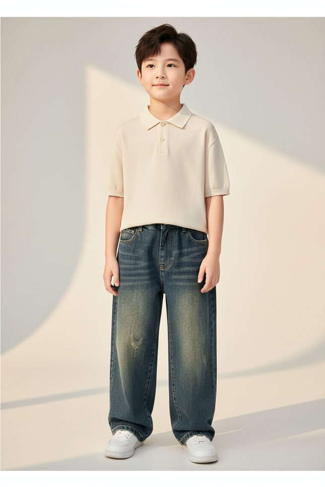 Pantalon Baggy Jean Bleu Denim Ample Enfant
