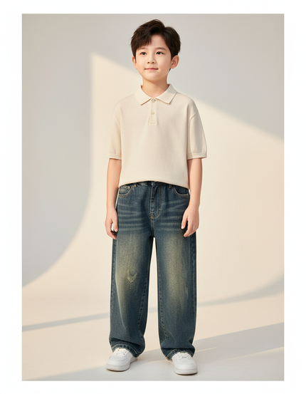 Pantalon Baggy Jean Bleu Denim Ample Enfant