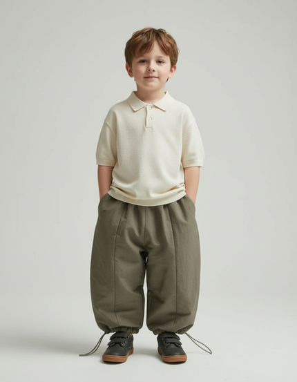 Pantalon Baggy Kaki Ample Coton Enfant Hiver - Gabardine