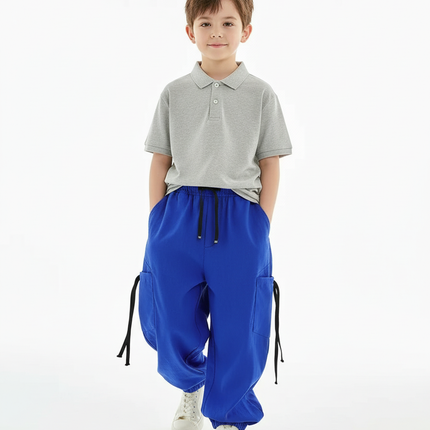 Pantalon Baggy Bleu Royal Ample Enfant Jogging - Molleton