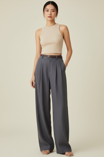 Pantalon Tailoring Super Baggy - Gris Gabardine