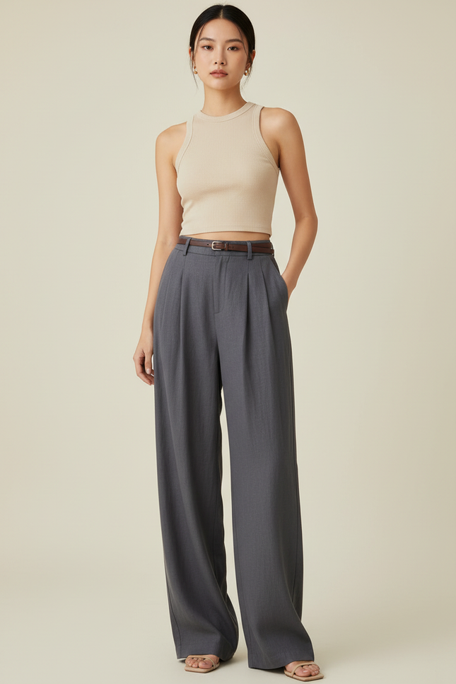 Pantalon Tailoring Super Baggy - Gris Gabardine