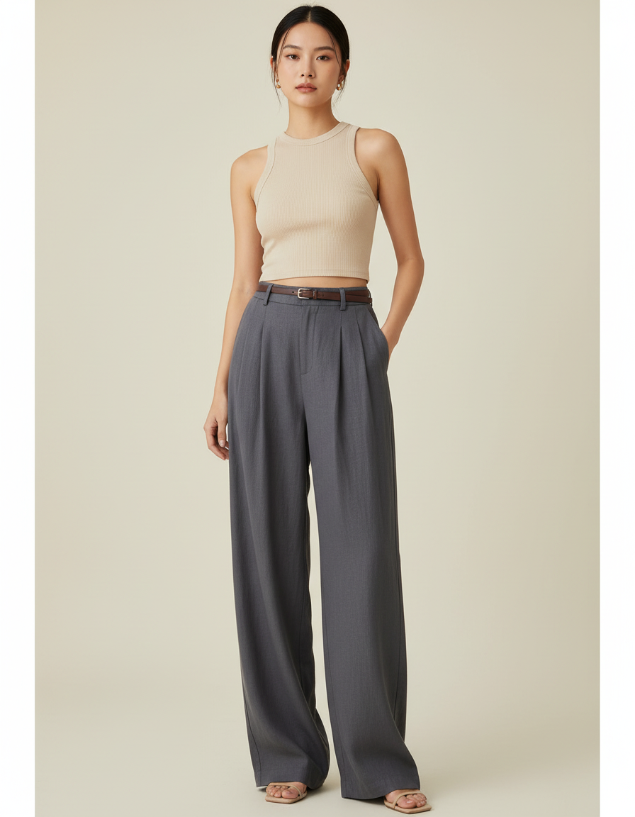 Pantalon Tailoring Super Baggy - Gris Gabardine