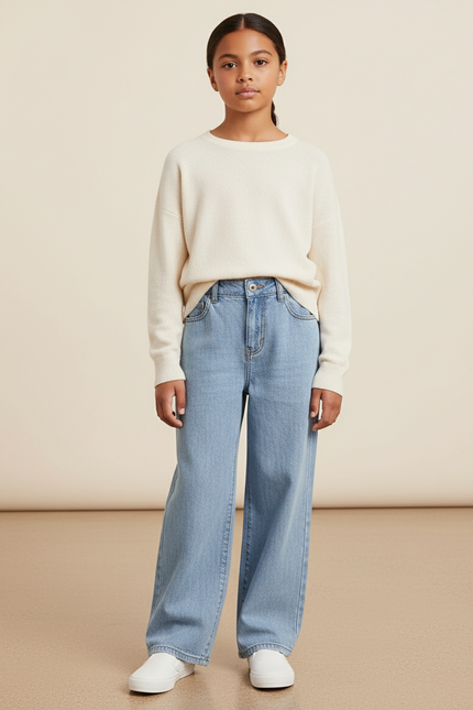 Pantalon Baggy Bleu Jean Ample Large Décontracté