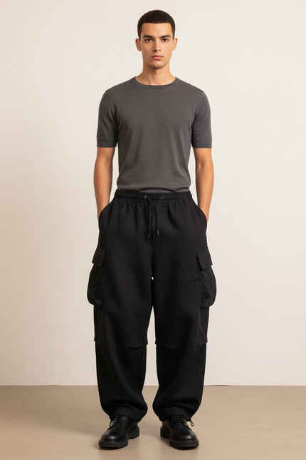 Pantalones Baggy Para Hombre - Noir Lin