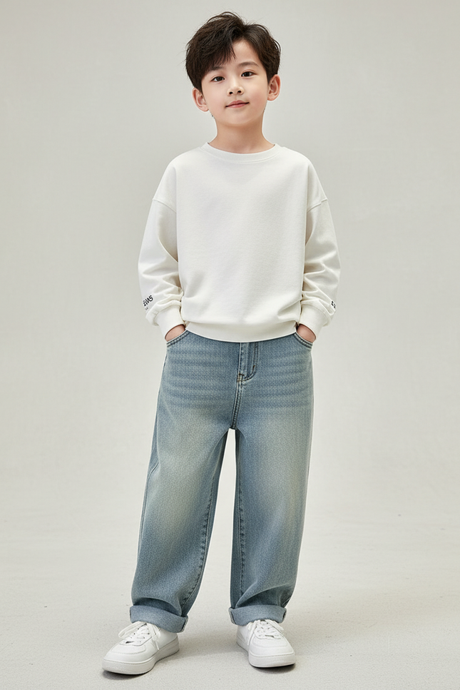Pantalon Baggy Garçon Bleu Denim - Jean