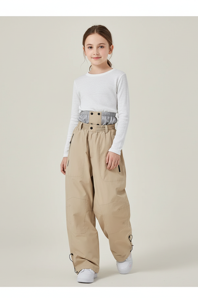 Pantalon Baggy Beige Ample Imperméable Enfant - Polyester