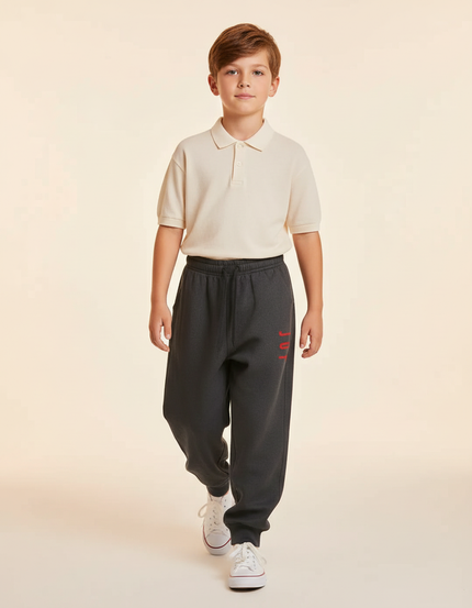 Pantalon Baggy Gris Molleton Imprimé Décontracté Garçon