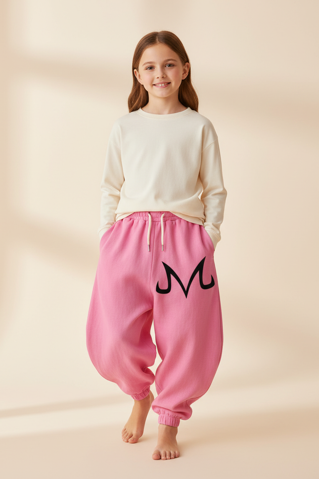 Pantalon Baggy Rose Coton Ample Imprimé Anime - Molleton